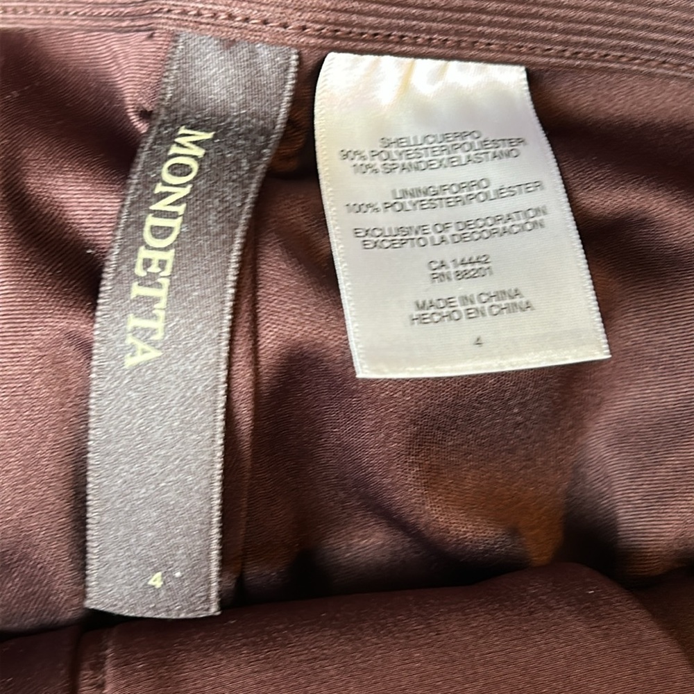 Mondetta Lined Tailored Pant Womens 4 Brown High‎ Rise Stretch Moisture Wicking - Picture 8 of 10